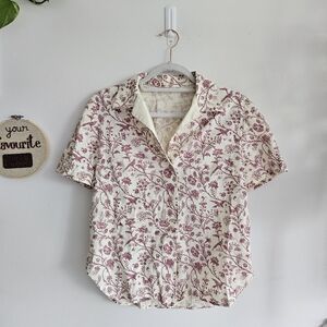 Romantic Floral Cotton Button Down